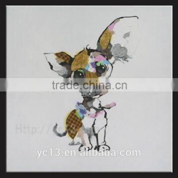 the colourful Cute puppy wall art decoration handmade oil painting