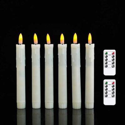 17.5cm Remote Control 3D Real Teardrop Plastic Led Taper Flameless Dinner Candle Light for Wedding Party Decoration