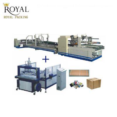 MJZXJ-1 Full Automatic folder gluer & Strapping machine for carton box factory
