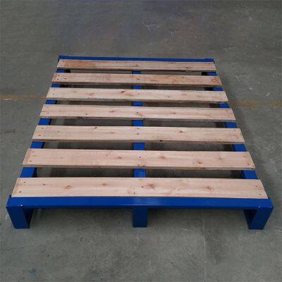 Customized Wood Surface Steel Pallet for Warehouse Storage and Display