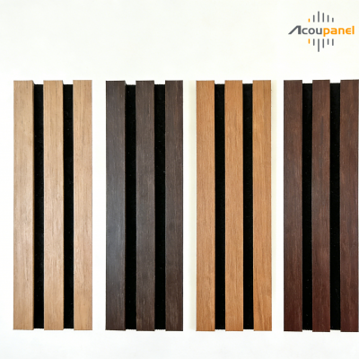 Acoustic Wooden Veneer Surface Slat Decor Wall Panels for Modern Living Room Bedroom Apartment Wall Decoration photo-2