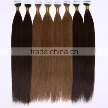 cuticle silky Mongolia Malaysia Peruvian Russian European Indian Brazilian PU Skin weft remy tape hair