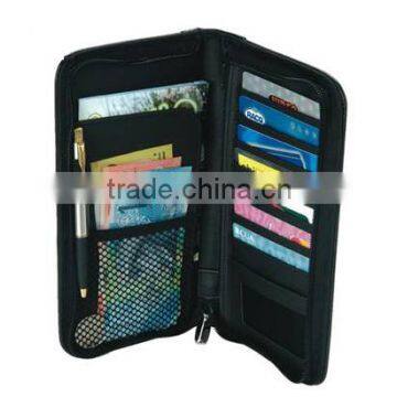 Multifunctional nylon fabric travel wallet with pen holder