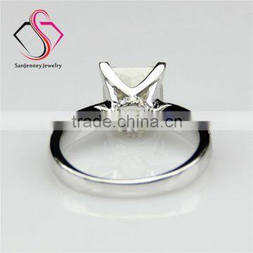 Princess Brilliant Cut Esmedora Moissanite Sqaure 2 Carat 7mm Center 14k 18k White Yellow Gold Platinum Diamond Engagement Ring photo-2