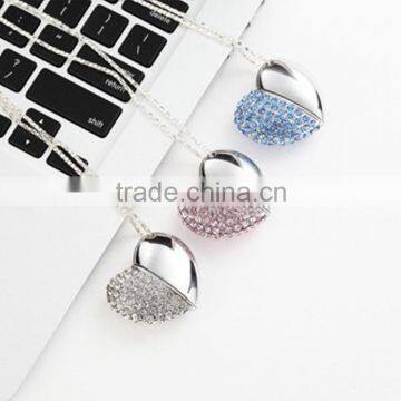 Heart-shaped Jewelry USB Flash Disk, Heart Shape Crystal USB Flash Drive