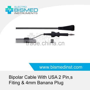 Bipolar Cable With USA 2 Pin,s Fiting & 4mm Banana Plug