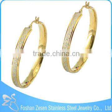 ZS17254 Stainless Steel Earrings Factory Wholesale Gold Colorful Big Earrings photo-3