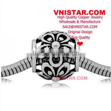 Vnistar new hottest European copper alloy beads, copper flower blossoms shape beads for bracelet CEB002