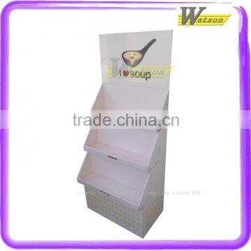 customized cardboard ladder disply rack for noodle promotion in supermarket