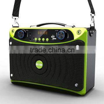 Portable Colorful LED light Bluetooth subwoofer rechargeable wooden square dancing outdoor digital soundbox speaker