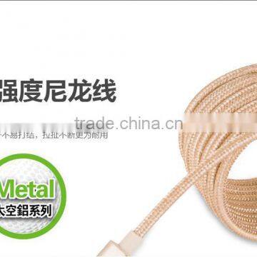 Original GOLF 3M Metal Nylon Weave Micro USB 2.1A Fast Sync And Charge Cable for Android Mobile Phone photo-5