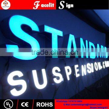 Stainless Steel Side Acrylic Frontlit 3D Wall road sign Letters