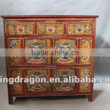 three drawer four door tibet cabinet