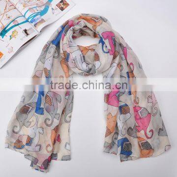 2016 High Quality WOMAN SCARF Cotton Voile Scarves Solid Warm Autumn and Winter Scarf Shawl Elephant Printed Supplier's Choice photo-3