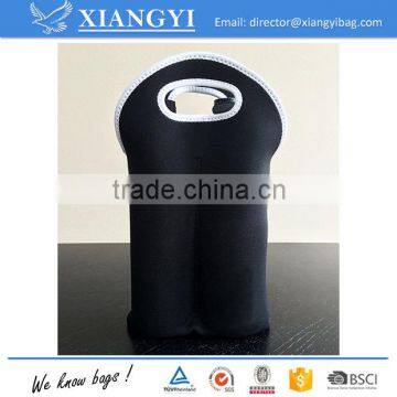 Durable Neoprene Two Bottle Wine Carrier Tote Bag photo-3