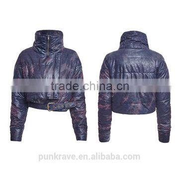 PY-162 Deep Winter Punk Rave Fireworks Retro Thicker Cotton Knight Short Jacket photo-4