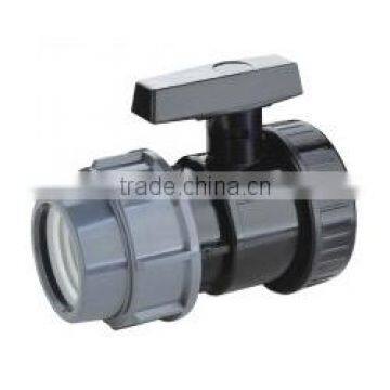 pp single union compression ball valve 63mm