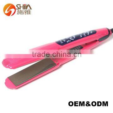 professional nano titanium lcd temperature control private label name brand flat iron hair straightener