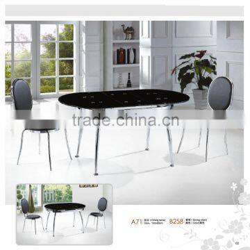 black ellipse glass dining table factory sell directly YY0