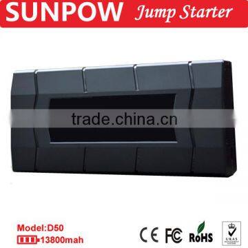 SUNPOW 13,600mAh super power bank portable 12V gasoline and diesel Li-polymer car jump starter booster