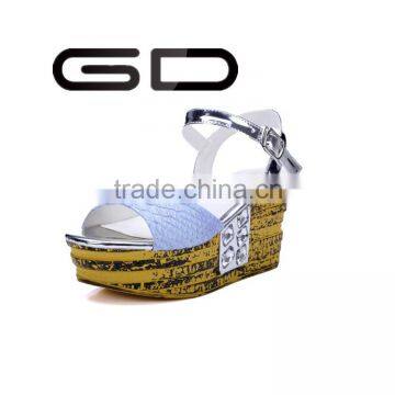 2016 New Arrival Candy Color Manufacture Female Buckle up Women Wedge photo-2