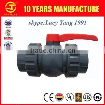 upvc pvc double union socket or thread ball valve