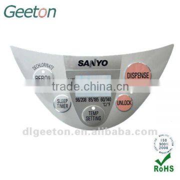 Screen Printed Polycarbonate Punched Graphic Overlay For Rice Cooker Nameplate