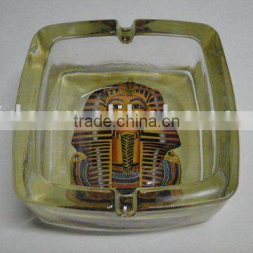 square shape glass ashtray