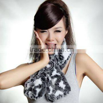 2016 Hot selling New fashion rex rabbit hair fur scarf /shawl