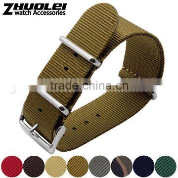 China Wholesale Custom Fashion Customize logo printing Nato Nylon Watchband 24MM