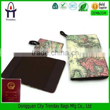 World map printing PU passport holder