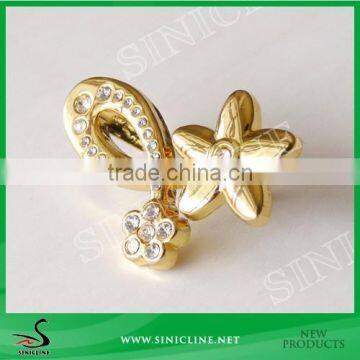 Sinicline OEM Custom Golden Metal Label with Rhinestone