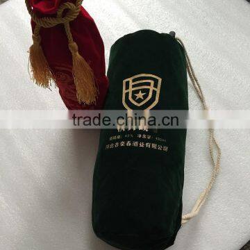 Custom Microfiber Fabric Drawstring Bag Pressed With Gold Logo photo-2