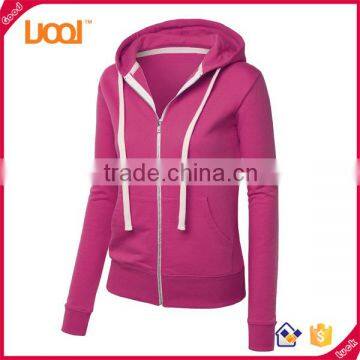 Fashion 100% Cotton Fleece Woman Jackets , Custom Embroidered Hoodies Sweatshirts Wholesale photo-2