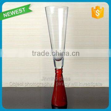 Special Design Colorful Glass Champagne Flute Red Color Glass Champagn Goblet Cups Drinking Glass Champangne Flute