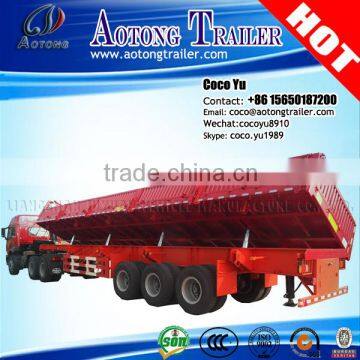 China 3/4 axles heavy duty sand or stone transporting 120 ton dump trailer for side tipping