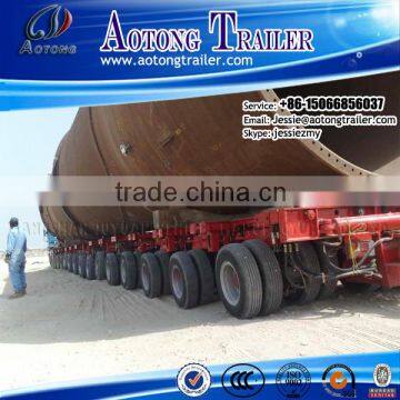 Large Cargo Transportation Hydraulic Modular Trailer with power gooseneck