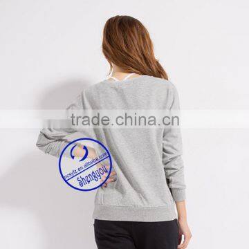 Custom Women's Long Sleeve Crewneck Sweatshirts With Chest Pocket photo-6