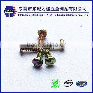 Color plated tapping screws with pan Head