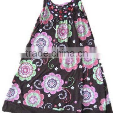 child garments girls flower printed dress girls one piece halter dress