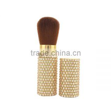 Crystal Retractable Makeup Blush Brush With Diamouds