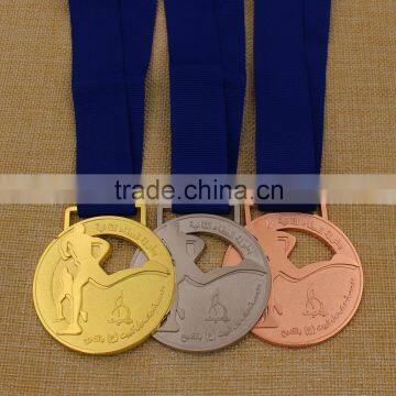 High quantity custom gold silver bronze running medal