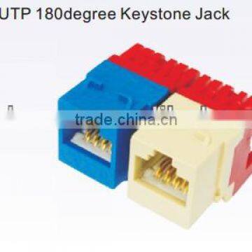 Cat5e cat6 UTP 180 degree Keystone Jack