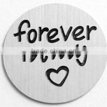 2016 Hot Sale Forever In My Heart Stainless Steel Floating Locket Plates Fit 30mm Living Memory Locket