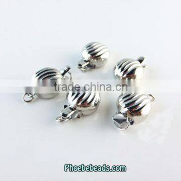 Wholesale Round Shape Silver Plating Allergy Free Box Clasp For DIY Making Jewelry PB-JCS007