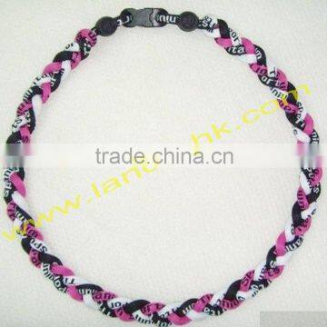 New design high quality germanium useful oem triple braided titanium sports necklace