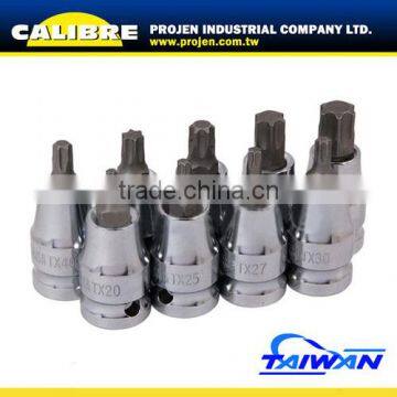 CALIBRE Auto repair tool T20-T60 9pc 1/2"Dr Star Bit Set