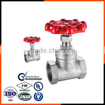 China supplier CF8M Stainless steel 11/2" gate valve