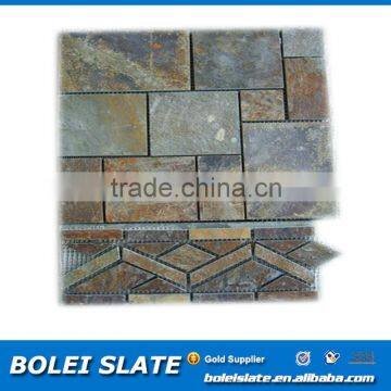 rusty mosaic slate tile and skirting