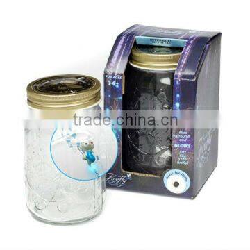 Blue Realistic Firefly in a Jar with LED Imagic Firefly in a Jar Charming Fluttering Butterfly Jay Creative Firefly Gifts